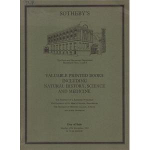 Valuable Printed Books including Natural History, Science and Medicine