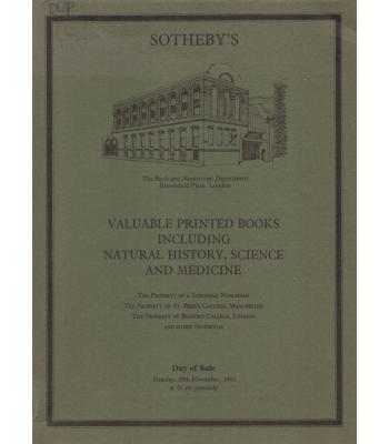 Valuable Printed Books including Natural History, Science and Medicine